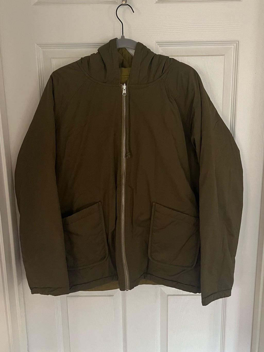 Reversible Workware (Hk Brand) Men's Quilted Hooded Zip Jacket